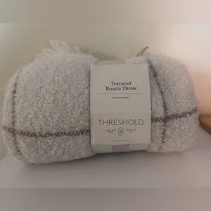 Threshold Bouclé Throw Blanket White and Tan